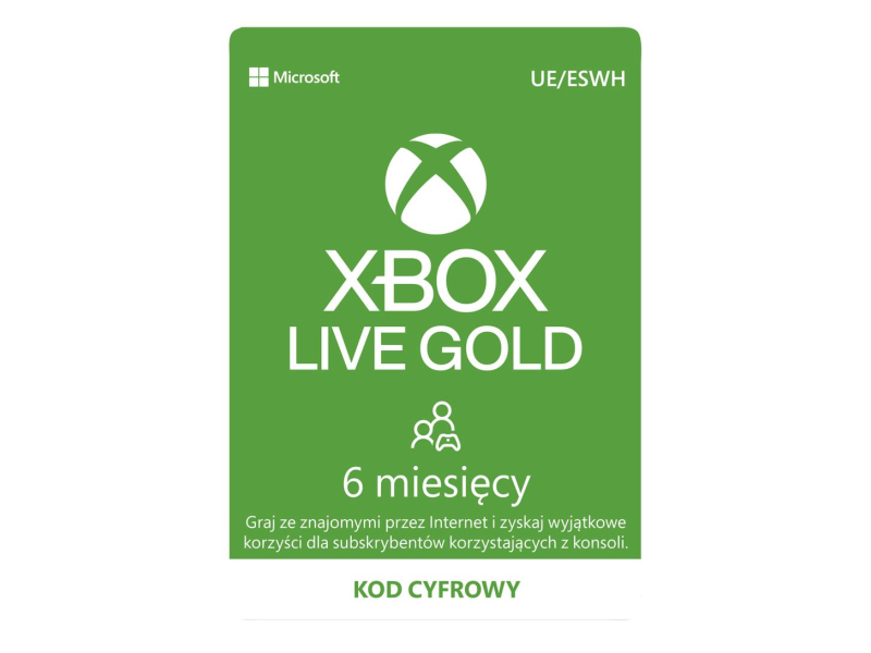 Microsoft Xbox Live GOLD 6 miesięcy ESD